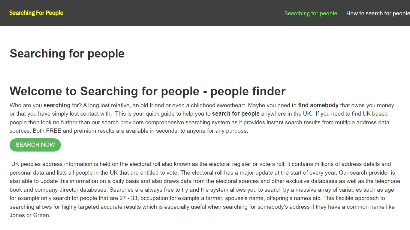 Search for people in the UK - 2020 2022